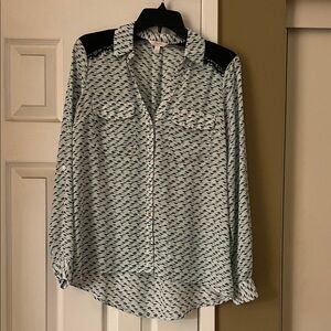 Candie's Black and White Button Down Shirt